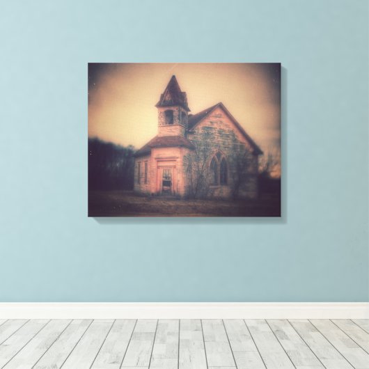 Verlaten kerk canvas afdruk (Insitu (Houten vloer))