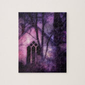 Verlaten Kerk Paarse Night Sky Digital Art Legpuzzel (Verticaal)