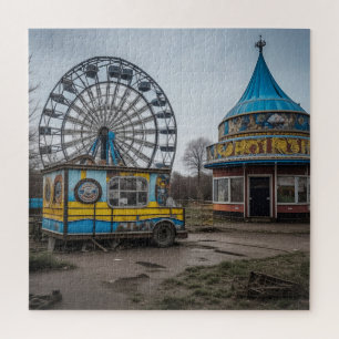 Verlaten Kermis Lege Reuzenrad en Tent Legpuzzel