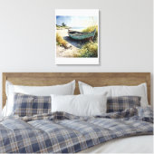 Verlaten kustboot canvas afdruk (Insitu (Slaapkamer))