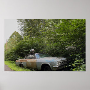 Verlaten oude auto Poster