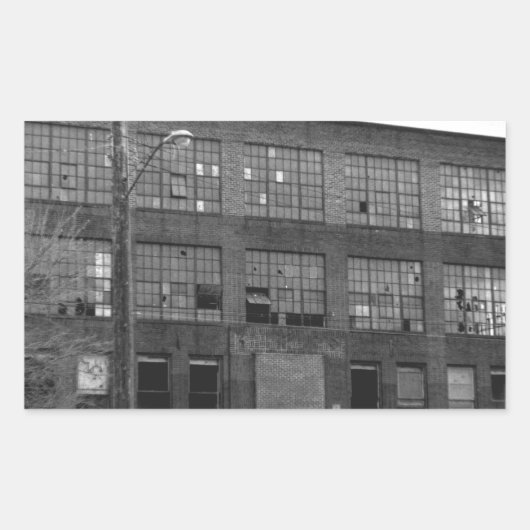 Verlaten Productiegebouw Rechthoekige Sticker (Voorkant)