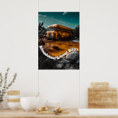 Verlaten schoolbus in de woestijn - Liminal Space Poster (Keuken)