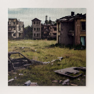 verlaten Stedelijke post apocalyptische gebouwen Legpuzzel