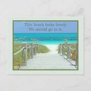 VERLATEN STRAND EN TURQUOISE CARIBISCH WATER BRIEFKAART