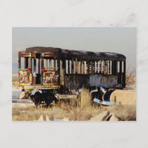 Verlaten trein briefkaart
