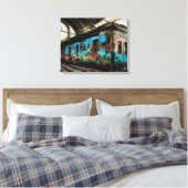 Verlaten trein met Graffiti Urban Street Art Canvas Afdruk (Insitu (Slaapkamer))