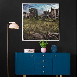 Verlaten   Urbane Post-Apocalyptische Kunst Canvas Afdruk