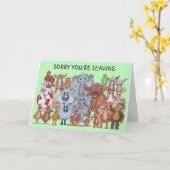 Verlaten van dierenkarikatuur kaart (Gele Bloem)