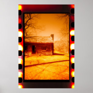 Verlaten Westerne hut op film Poster