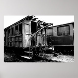Verlaten Wooden Passenger Car Le Mastrou Poster
