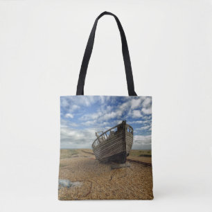 Verlaten Wooden Vissen Boat Dungeness Tote Bag
