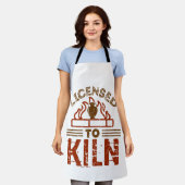 Verleend aan Kiln Pottery Maker keramiek Schort (Gedragen)