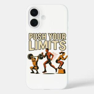 Verleg je grenzen Motivatie fitnesstelefoon iPhone 16 Hoesje