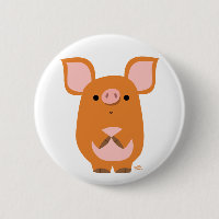 Verlegen cartoon varken knop badge