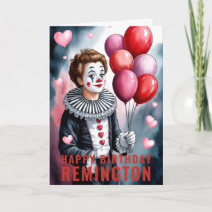 Verleidelijk Hart-Themige Pierrot Clown Verjaardag Kaart