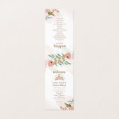 Verleidelijk Roos  Stoffig Roze Ceremonie Programm Kaart (Buitenkant ongevouwen)