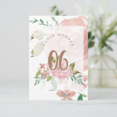 Verleidelijk Roos Stoffig Roze Tafelnummer (Staand voorkant)