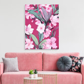 Verleidelijk roze bloemmotief canvas afdruk (Insitu (Woonkamer))