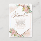 Verleidelijke Roos Bloemen Bruiloft Informatie Informatiekaartje (Voorkant)