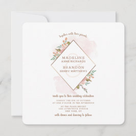 Verleidelijke Roos  Stoffig Roze Diamond Bruiloft Kaart