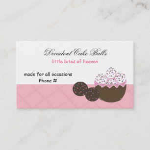 Verleidelijke vanille en chocolade cake balls visitekaartje
