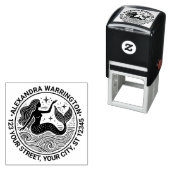 Verleidelijke Zeemeermin in Oceaangolven Naam Reto Zelfinktende Stempel (In situ)