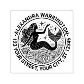 Verleidelijke Zeemeermin in Oceaangolven Naam Reto Zelfinktende Stempel (Design)