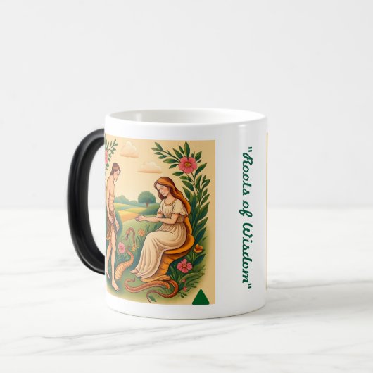 "Verleiding en waarheid" Magische Mok (Voorkant links)