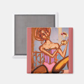 "Verleiding van de bloem" magneet (Voorkant / Achterkant)