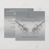 VERLENEN VAN WEDDINGS STEMMEN - INVITATIE - SILVER KAART (Voorkant / Achterkant)