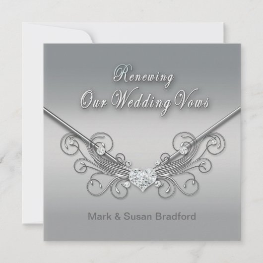 VERLENEN VAN WEDDINGS STEMMEN - INVITATIE - SILVER KAART (Voorkant)