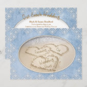 VERLENGING VAN WEDENDE STEMMEN - BEACH/BLUE/LACE KAART (Voorkant / Achterkant)