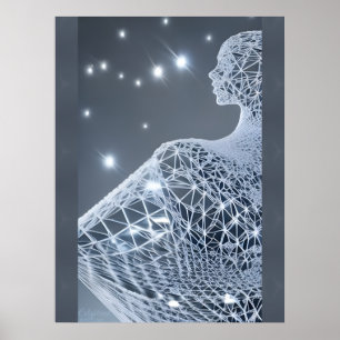 Verlicht AI Fantasy Art Print Portret Luminair
