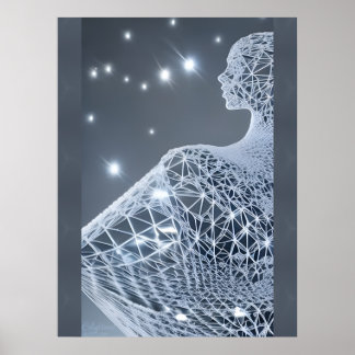 Verlicht AI Fantasy Art Print Portret Luminair