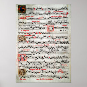 VERLICHT BLAD MUZIEK c. 1490 Poster