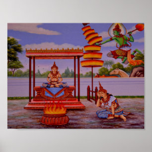 verlicht Boeddha-poster Poster