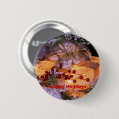 Verlicht Cadeau Kerstvakantie Button Pin (Voorkant /achterkant)