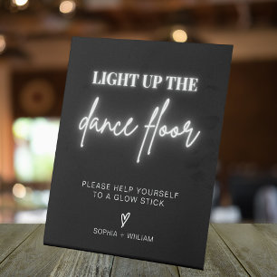 Verlicht de dansvloer   Glow Sticks Teken Reclamebord Met Voetstuk