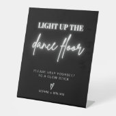 Verlicht de dansvloer | Glow Sticks Teken Reclamebord Met Voetstuk (Voorkant)