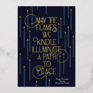 Verlicht een pad naar vrede Folie Chanoeka Kaart