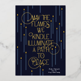 Verlicht een pad naar vrede Folie Hanukkah kaart