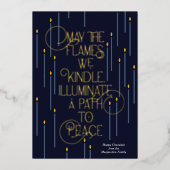 Verlicht een pad naar vrede Folie Hanukkah kaart (Voorkant)