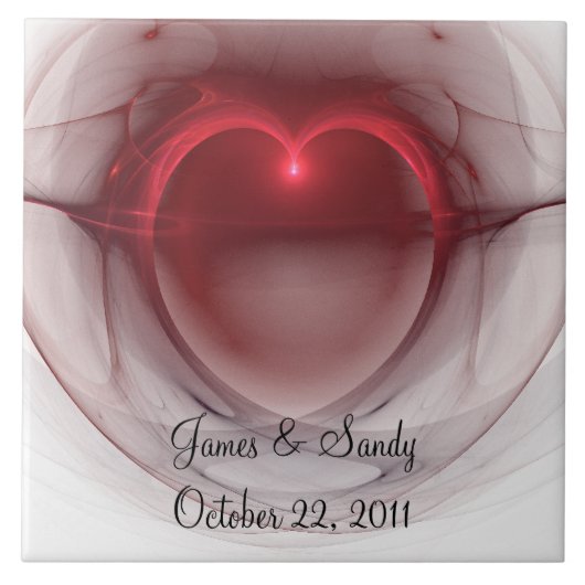 verlicht hartfractal tegeltje (Voorkant)