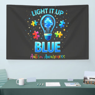 Verlicht het Blauw Autistisch Autisme Bewustzijn Spandoek