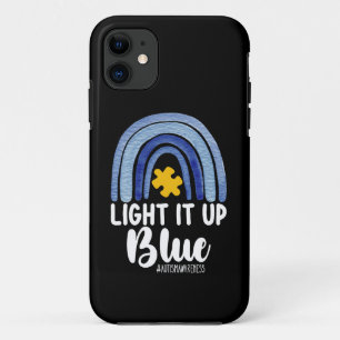 Verlicht het met Blauwe Regenboog Autisme Bewustzi iPhone 11 Hoesje