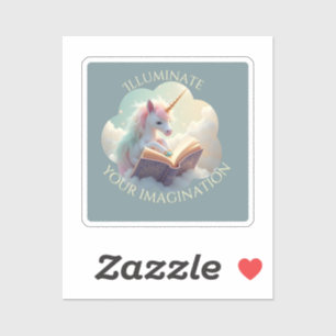 Verlicht je fantasie - Schattigee eenhoorn Sticker