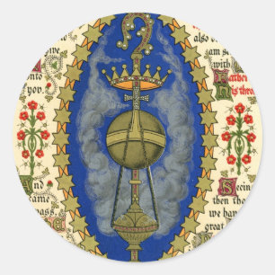 Verlicht Manuscript for Ascension Day Ronde Sticker