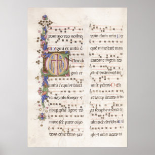 Verlicht Manuscript van Medieval Muziek   POSTER