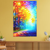 Verlicht pad canvas afdruk (Insitu (Woonkamer))